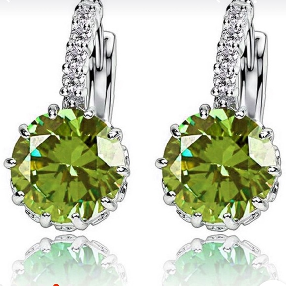 zdazzled Jewelry - Silver CZ Crystals Hoop Earrings New